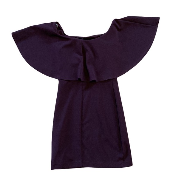 Soprano Dark Plum Off The Shoulder Fitted Dress Size XS NWT - Picture 1 of 14